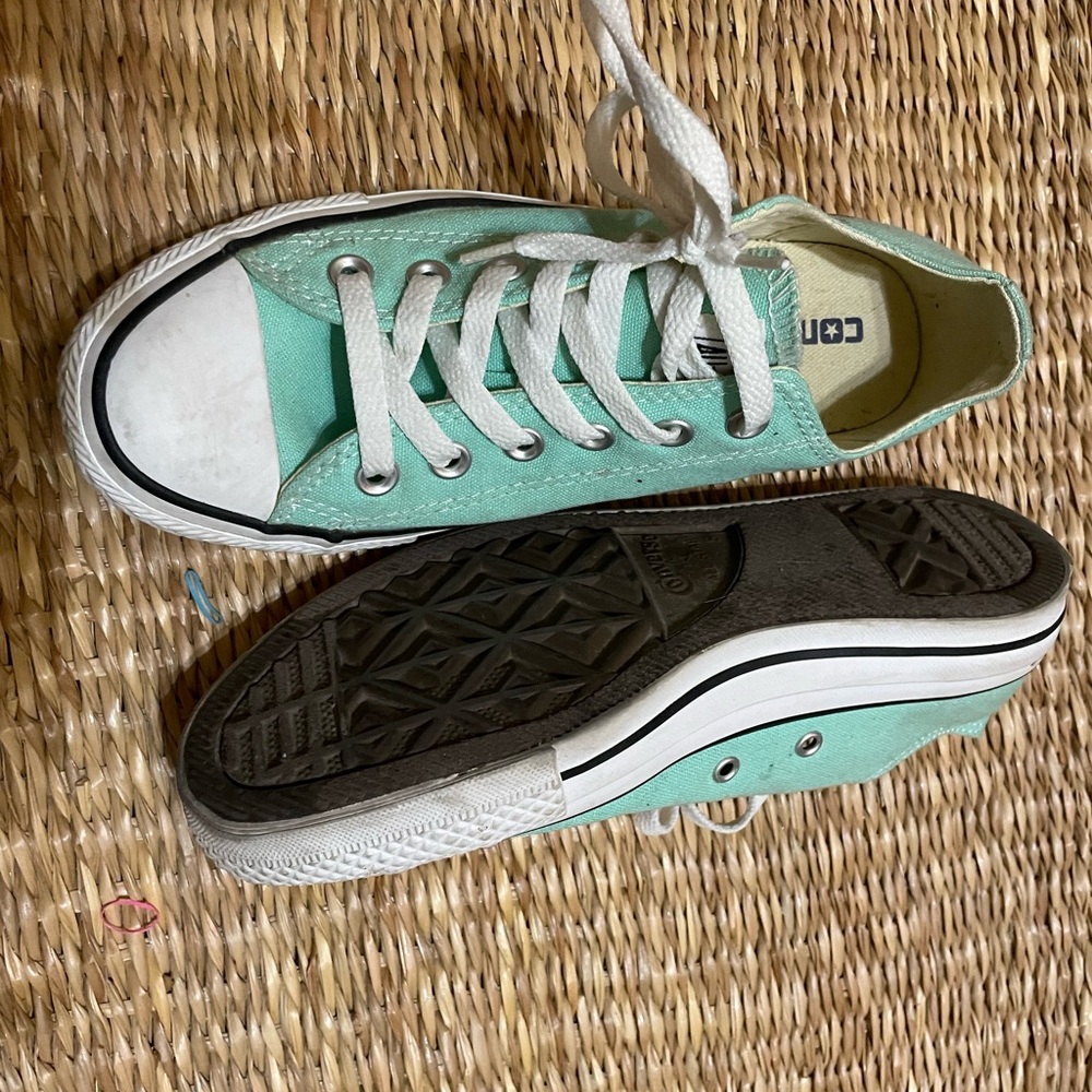 Converse seafoam green low top